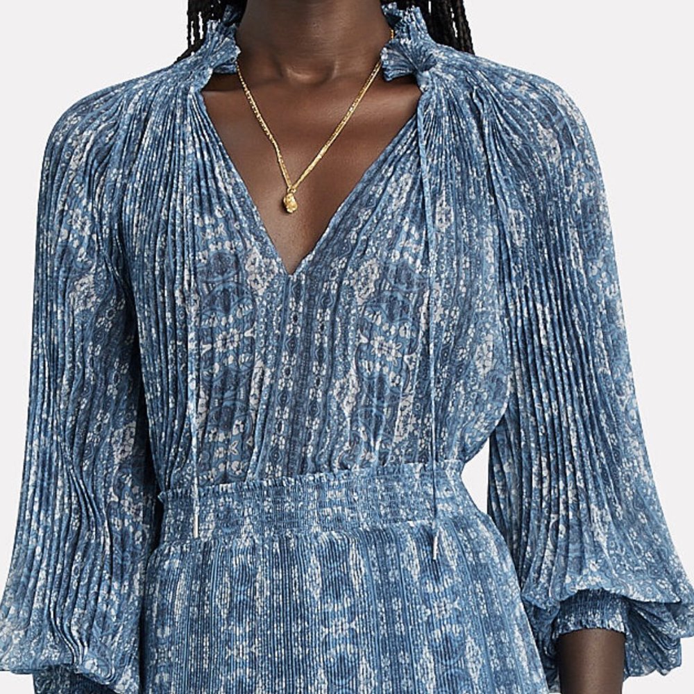 Intermix Paulette Pleated Paisley Print Blouse